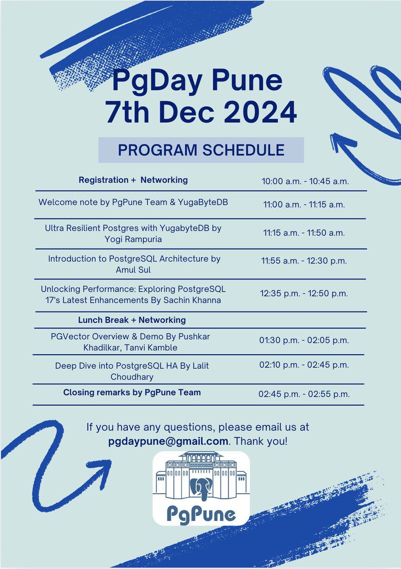 Postgres Pune Event #1 schedule